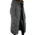 Chunky Long Knitted Hoodie winter Long Cardigan  sweater Jacket women - EX-STOCK CANADA