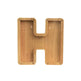 Wooden letter 'H' on a white background