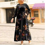 Turkish Muslim Women's Long Sleeve Printed Robe - EX-STOCK Canada