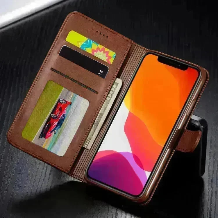 Luxury Leather iphone Case Flip Cover Card Holder Wallet Businessman Style - EX-STOCK CANADA