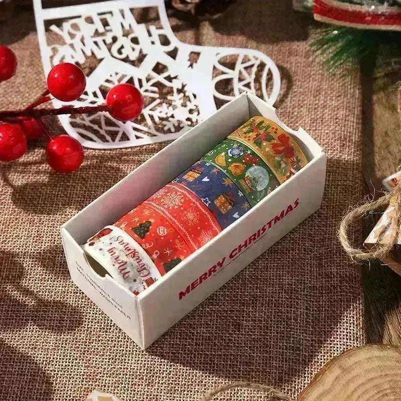 Creative Christmas Gift And Paper Adhesive Tape Journal Tape Christmas Decoration Material Cute Christmas Tape - EX-STOCK CANADA