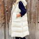 Pure Color Hooded Long Cotton Quilted Puffer Vest Casual - EX-STOCK Canada