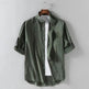 Men's Linen Stand Collar Loose Shirt - EX-STOCK CANADA