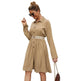 Summer Single Breasted Lapel long sleeve mini Shirt dress - EX-STOCK Canada