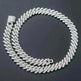 Cubic Copper Inlaid Zircon stone 14mm Diamond Cuban Link Chain necklace - EX-STOCK CANADA