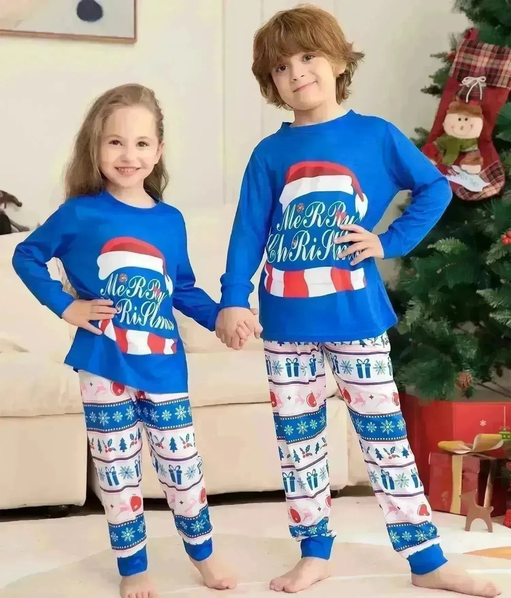 Matching Family Pajamas Sets Christmas PJ's Letter Print Top And Plaid Pants Jammies Sleepwear - EX-STOCK CANADA