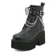 Black Block heeled Buckled Ankle boot Gothic for women - EX-STOCK Canada