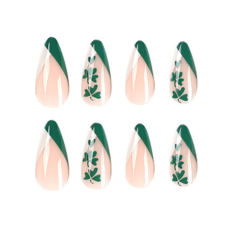 24 PCS Clover Nail Art, Length Long Water Pipe Fake Nails, Had Nail Tips False Nail EX-STOCK Canada 