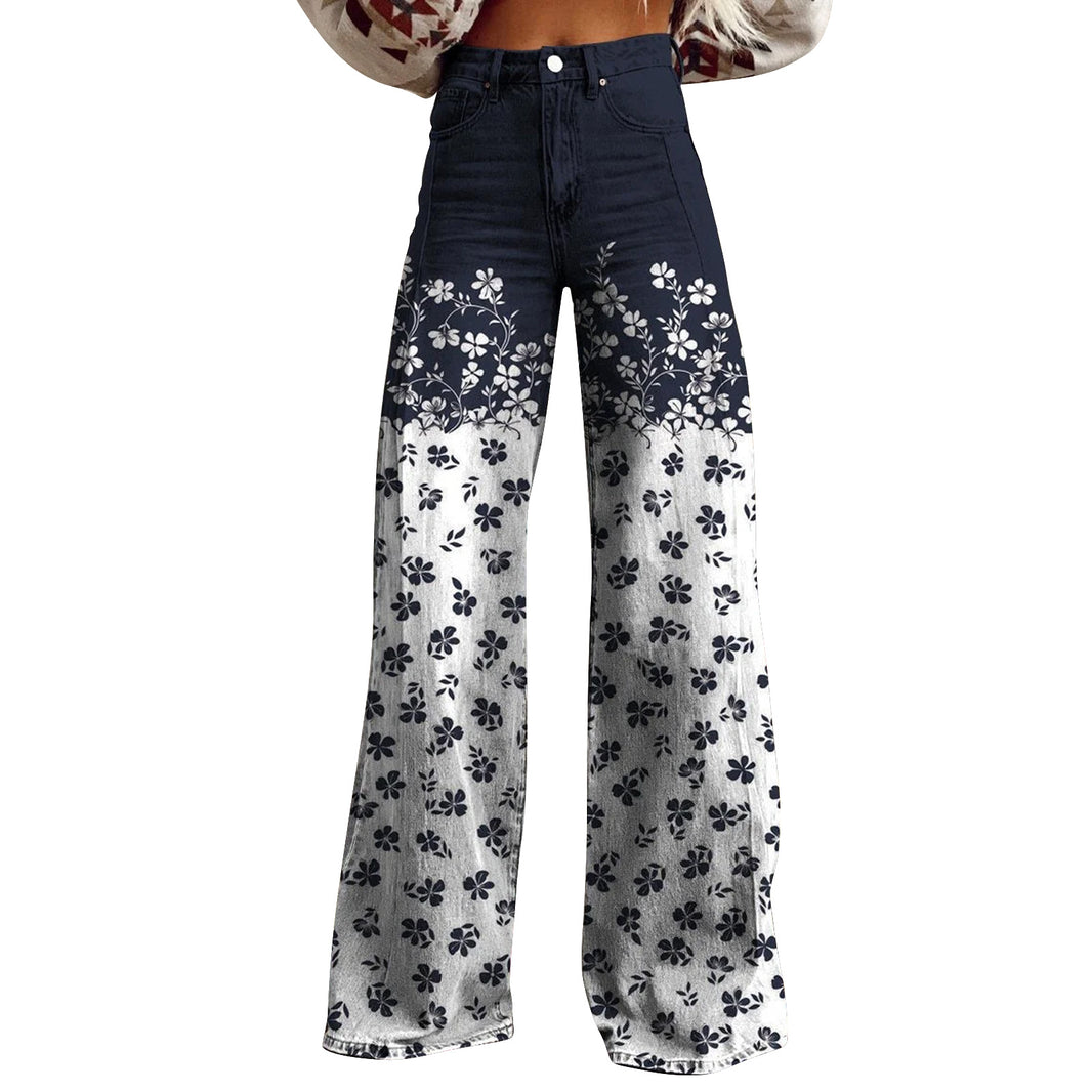 American And European-style Womens Flared Denim Jeans Made From Pure Cotton 