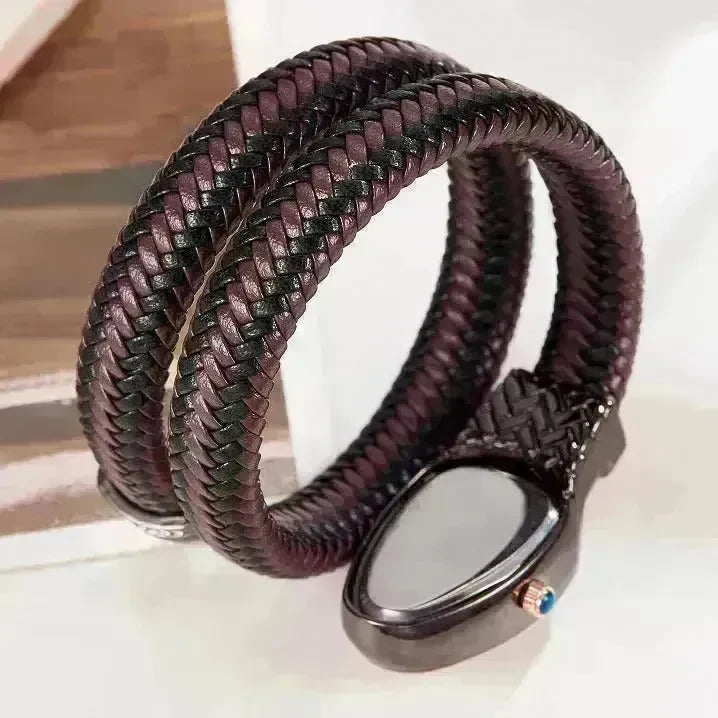 Snake Watch Fashion Quartz Watch Diamond Leather Strap - EX-STOCK CANADA