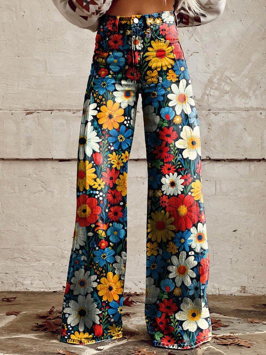Plus-size Womens Casual Pants Lightweight Denim-look 