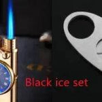 New Lighter With Electric Watch Rocker Arm Automatic Ignition Straight Blue Flame Lighter Creative Real Dial Inflatable Windproof Cigar Lighter Men's Watch Gift - EX-STOCK Canada