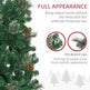 6.5ft Pencil Christmas Tree, Artificial Christmas With Pine Needles, Realistic Branches, Pine Cones, Metal Base, Green EX-STOCK Canada 