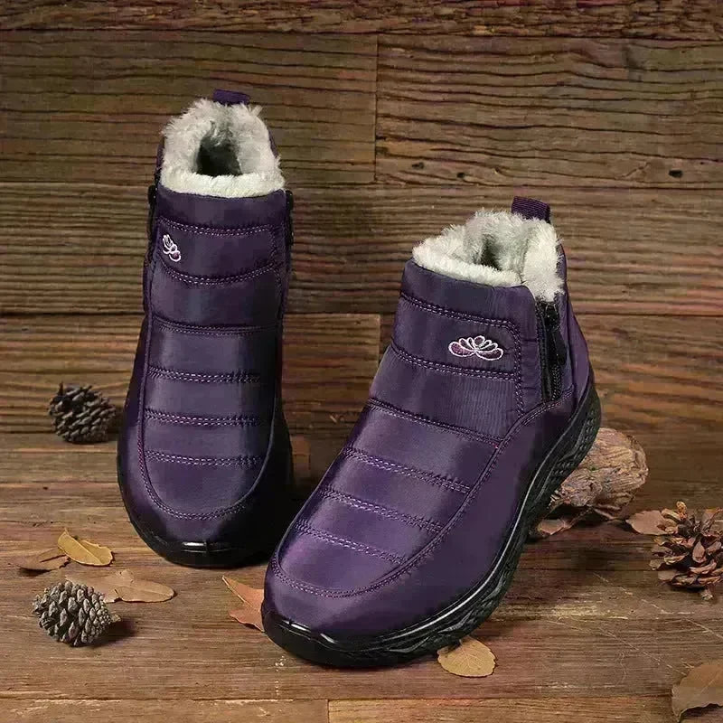 Winter Women's Cotton-padded Thick fleece lined Ankle Snow Boots - EX-STOCK CANADA