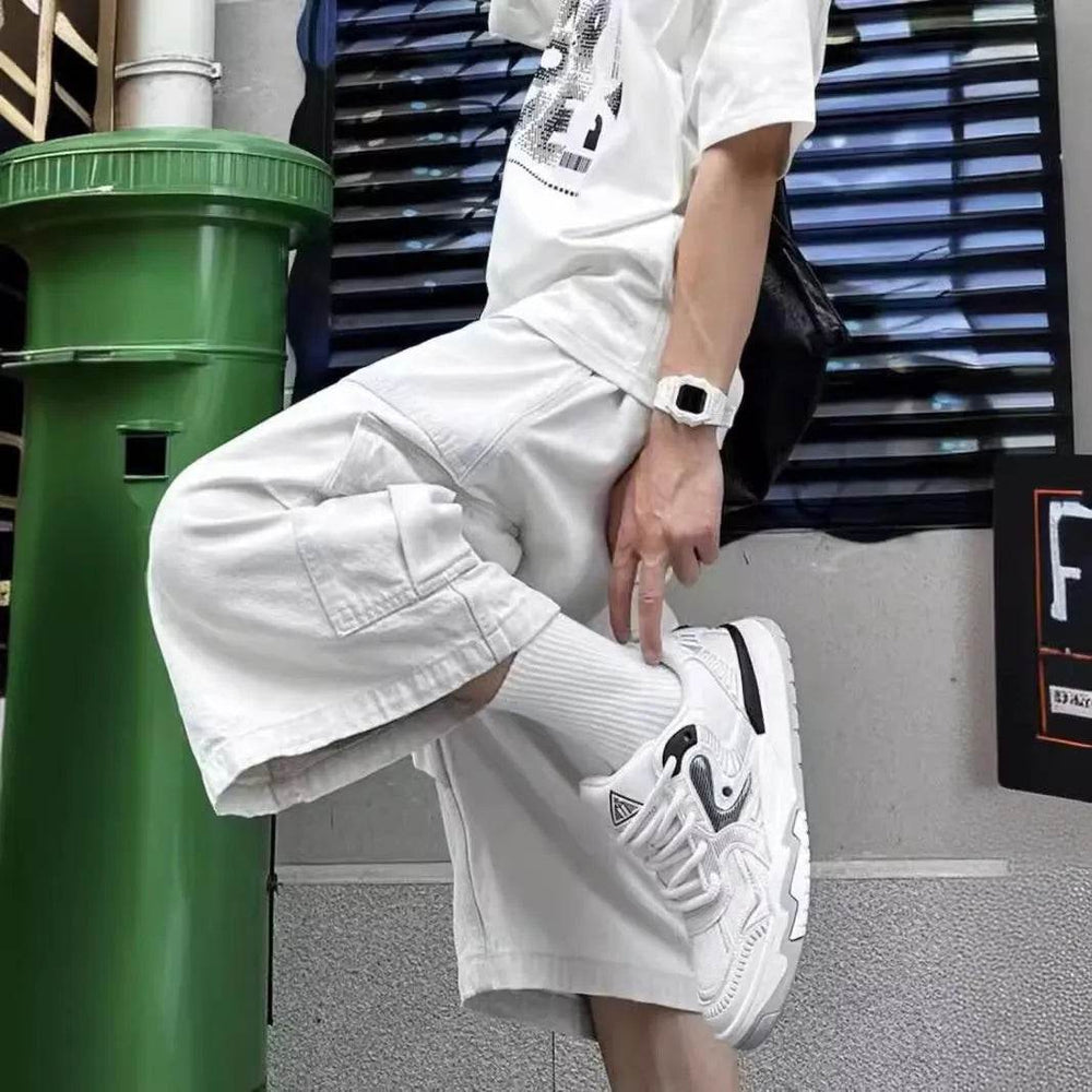 All-matching Loose Straight Cargo Cropped Baggy Pants Casual Trendy - EX-STOCK Canada