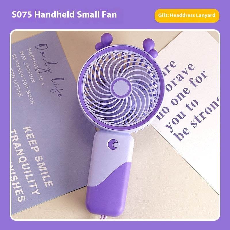 Small Handheld Fan Desktop Cartoon Mini Electric Usb Student Portable Gift - EX-STOCK Canada