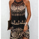 Fashion Print Dress Casual Halterneck Dresses For Women Summer Clothes - EX-STOCK Canada