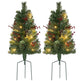 2ft 2 Pack Artificial Christmas Tree, Pre Lit Christmas Tree With Red Berries And Pine Cones, Battery Operated, Green EX-STOCK Canada 
