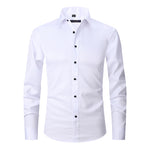 Men's Long Sleeve Business Casual Shirt – Loose Fit, 10 Colors, S–8XL | Canada & USA