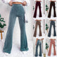 High Waist Lamp Wick Corduroy Bell-bottom Pants Wide Leg Women - EX-STOCK Canada