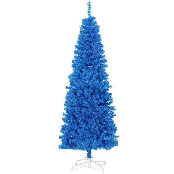 6FT Pencil Christmas Tree, Artificial Christmas Tree With Automatic Open For Home Party, Blue EX-STOCK Canada 