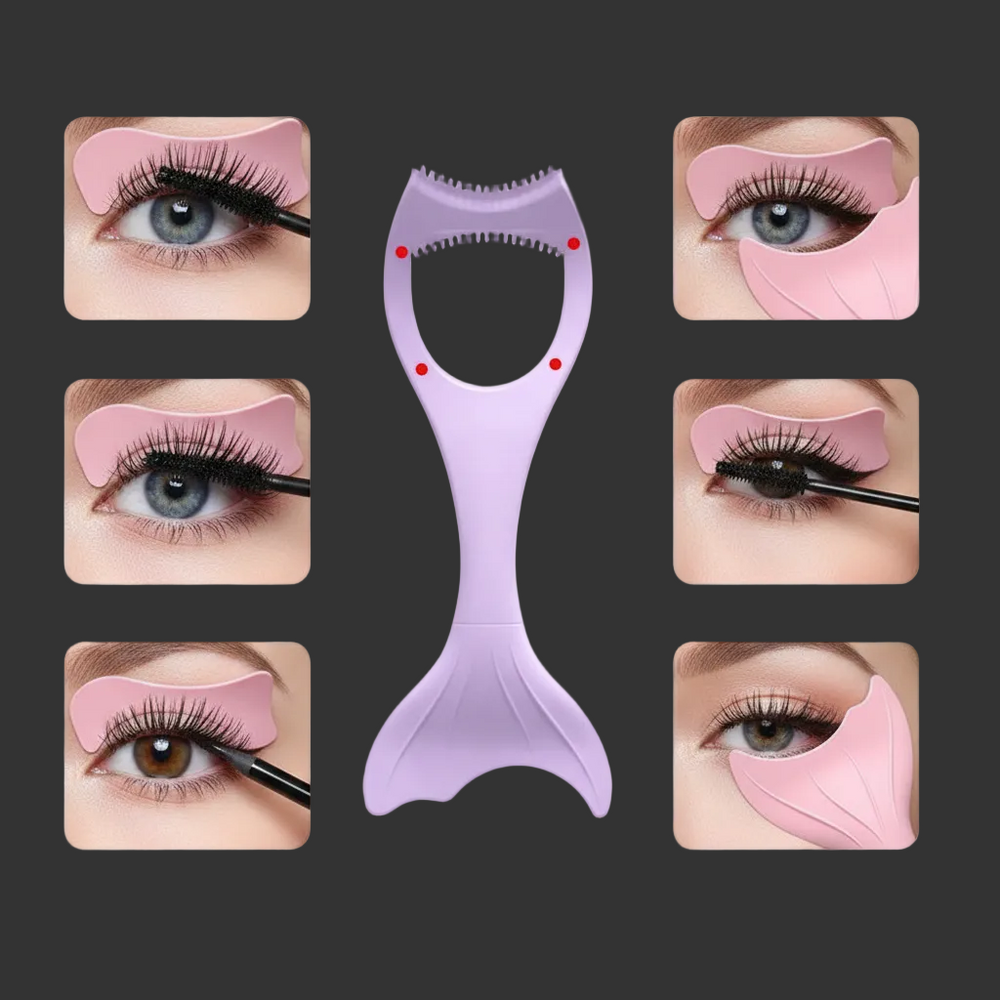 Carte guide pour eye-liner ailé en silicone – Sirène et couleurs unies 
