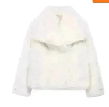 Winter Plush Open front Coat Thick lapel Outwear Faux Fur Coat women - EX-STOCK CANADA