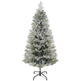 5 Feet Pencil Snow Flocked Artificial Christmas Tree With 517 Realistic Cypress Branches, Auto Open, Green EX-STOCK Canada 
