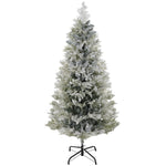 5 Feet Pencil Snow Flocked Artificial Christmas Tree With 517 Realistic Cypress Branches, Auto Open, Green EX-STOCK Canada 