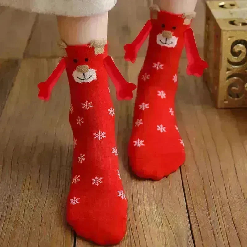 Christmas Stockings Autumn Winter Cotton Magnet Lodestone Hand Tube Socks - EX-STOCK CANADA