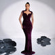 Long Sleeve Banquet Sequined Rhinestone Mermaid Party Dress - EX-STOCK CANADA