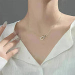 Double Heart Interlocking Titanium Steel Necklace Jewelry - EX-STOCK CANADA