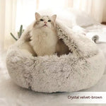 2 In 1 Dog And Cat Bed Pet Winter Bed Round Plush Warm Bed House Soft Long Plush Pets Bed Pet Products EX-STOCK Canada 