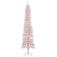 7ft Snow-Flocked Artificial Christmas Tree, Slim Pencil Xmas Tree With 490 Realistic Branches, Metal Base EX-STOCK Canada 