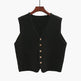 Women Sleeveless V-neck Button Down Knitted Vest Cardigan - EX-STOCK Canada