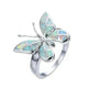 Fashion Opal Blue Butterfly Shape Ring Wedding Ring for Women - EX-STOCK CANADA