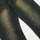 Washed Yellow Denim Bootcut Jeans Pants Men - EX-STOCK Canada