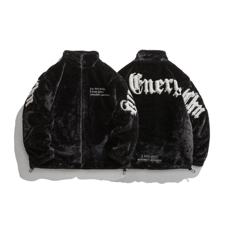Winter Letters Embroidery Cotton-padded Coat Men | EX-STOCK product gallery photo 5