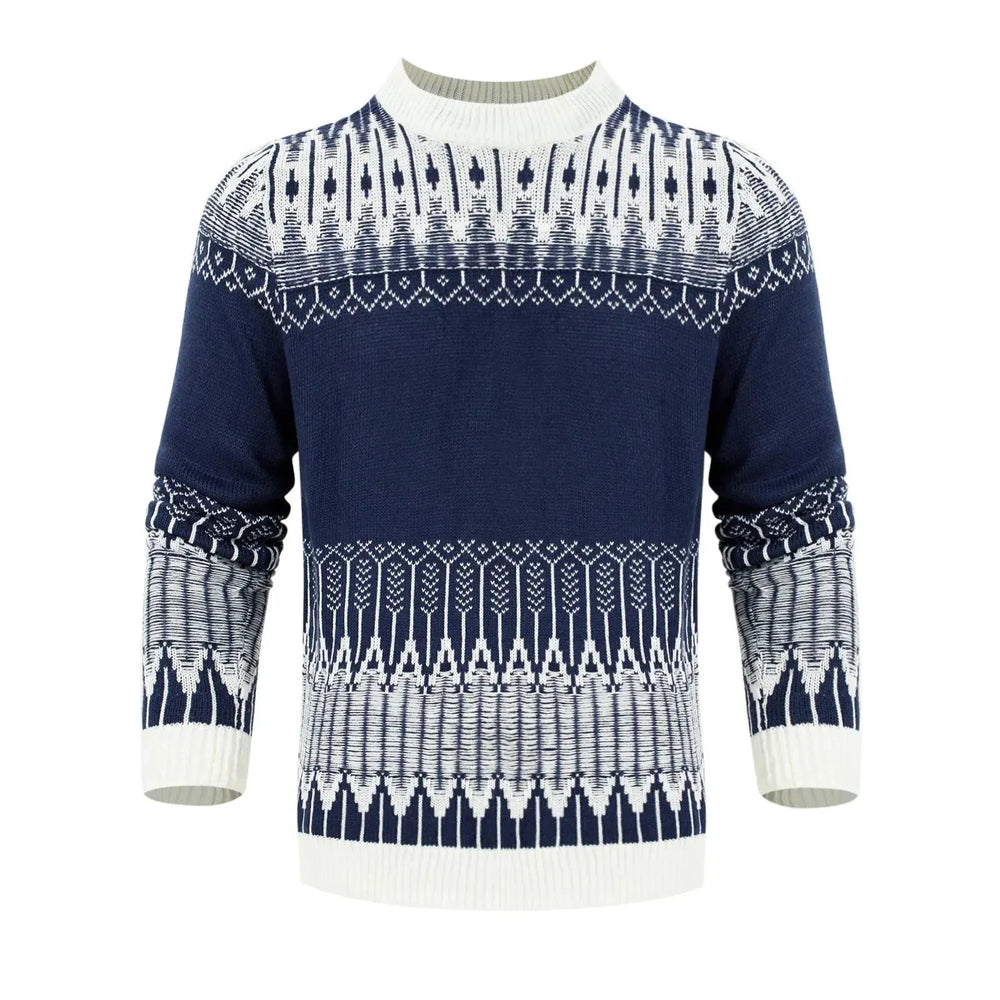 Men's Crewneck Pullover Sweater Unisex Fair Isle Long Sleeve Knitted Sweater - EX-STOCK CANADA