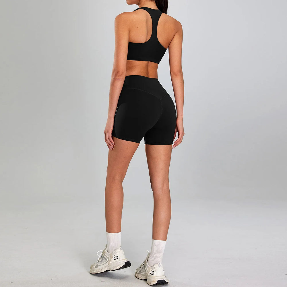 High-intensity Sports Suit Outdoor Running Nude Feel Workout Clothes Slimming High Waist - EX-STOCK CANADA