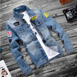 Fashion lapel men's denim jacket jacket men casual Jeans - EX-STOCK CANADA