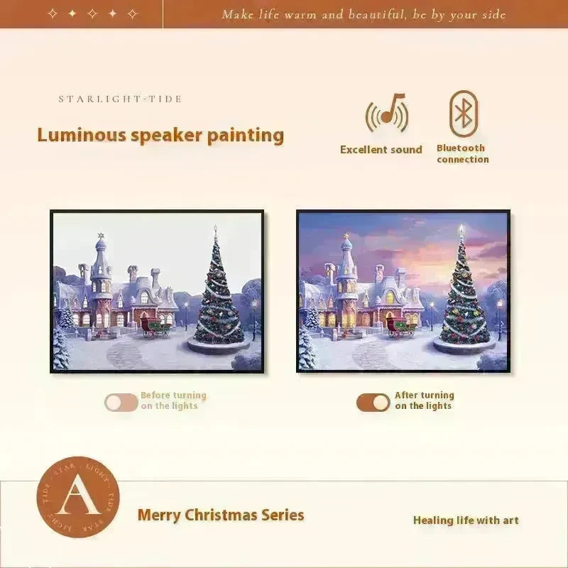 Christmas Luminous Painting Bluetooth speaker integrated gift idea - EX-STOCK CANADA