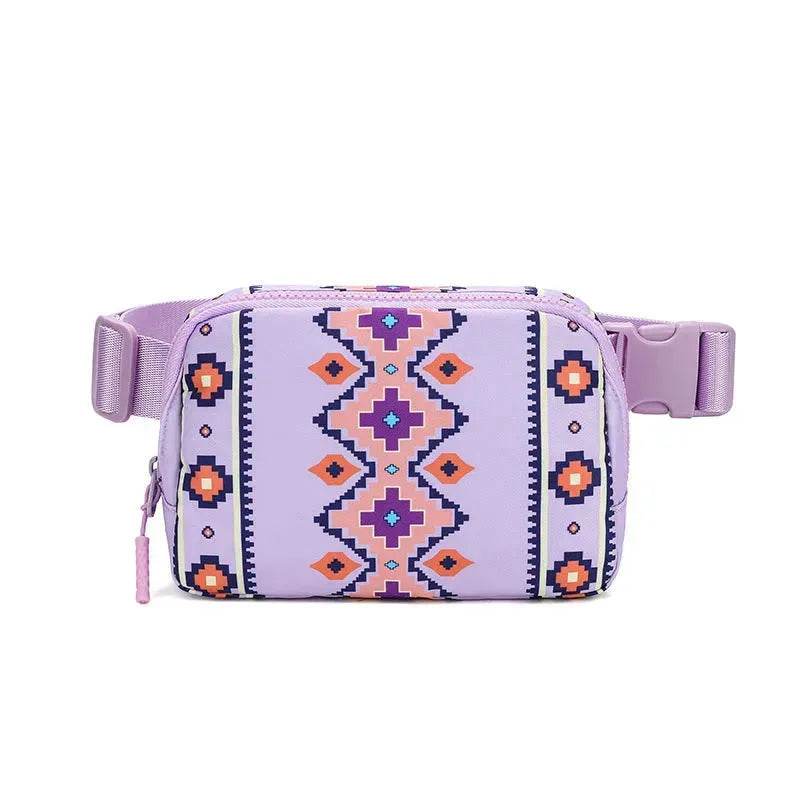 New Bohemian Print Waist Bag With Adjustable Shoulder Strap Fashion Casual Outdoor Running Crossbody Waist Bag For Women - EX-STOCK Canada