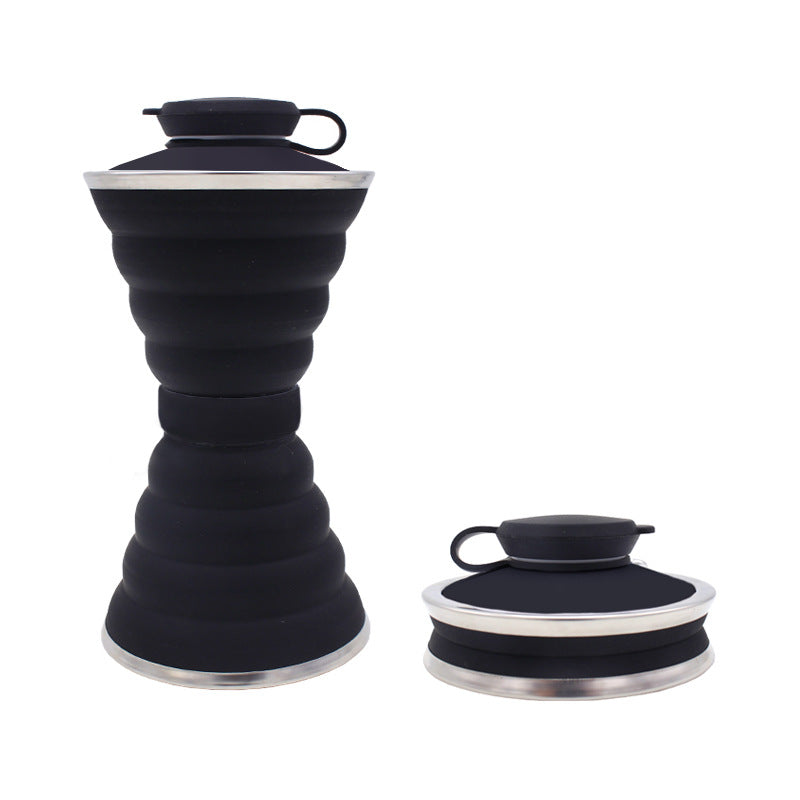 Bouteille d'eau en silicone de 500ML, pliable, étanche, portable, pour sportifs, voyage, randonnée, réutilisable, gadgets de cuisine 