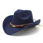 Ethnic Style Metal Feather Western Denim Top Hat Cowboy hat - EX-STOCK Canada