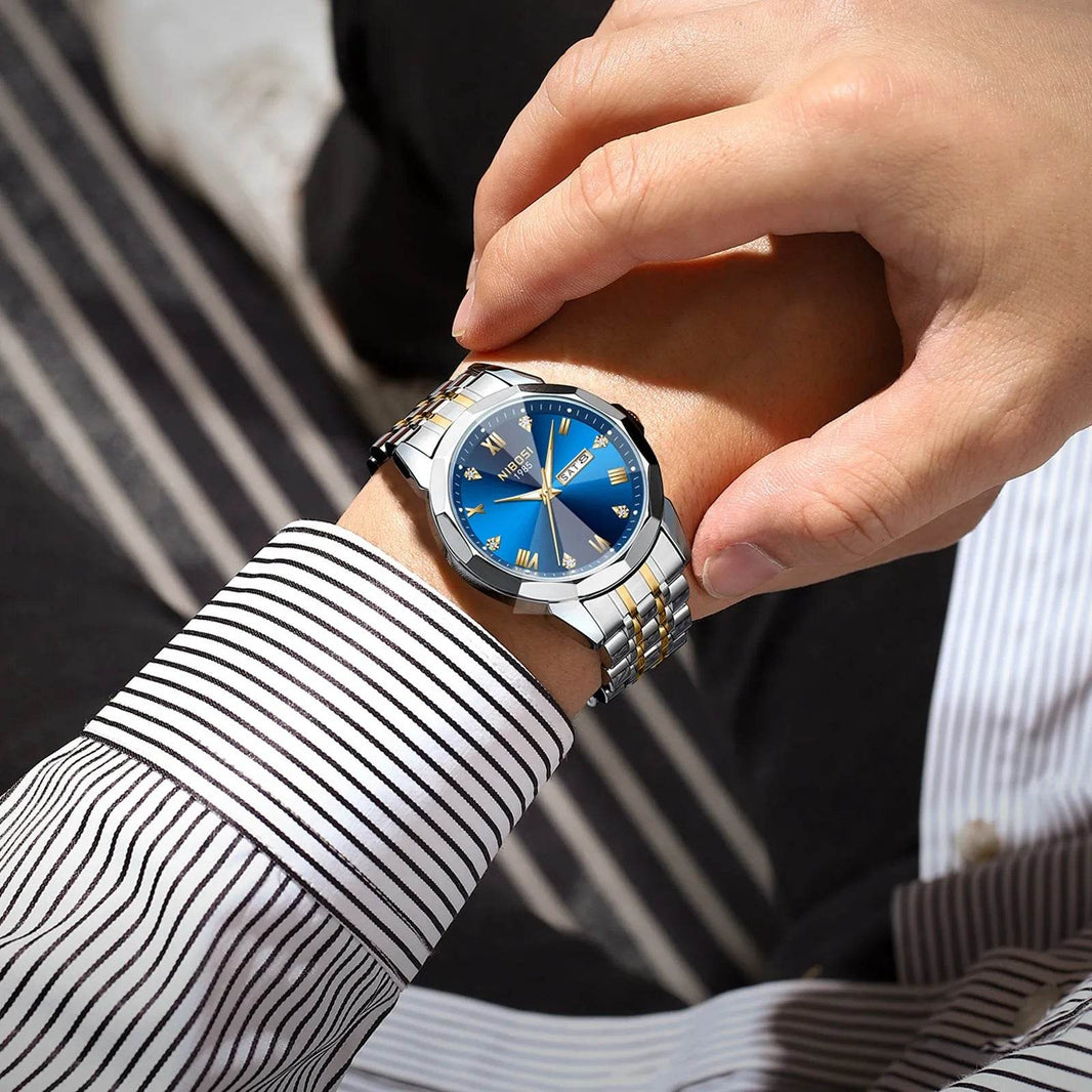 Quartz Men's Steel Strap Watch Luminous Waterproof - EX-STOCK Canada