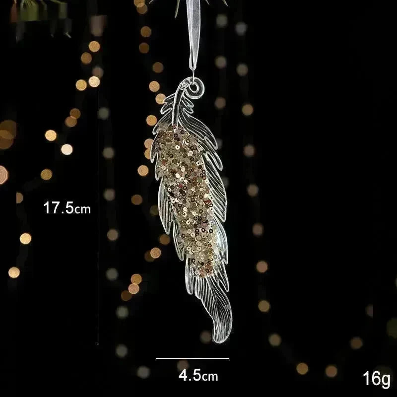 Christmas Decorations Sequins Acrylic Transparent Pendant - EX-STOCK CANADA