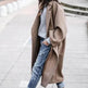 Lapel Single Breasted Women Winter Solid Woolen Trench Coat Long Jacket - EX-STOCK Canada