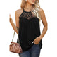 Elegant Women Casual Sleeveless Summer lace cotton Halter neck blouse top - EX-STOCK CANADA