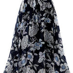 Women Formal Work Office High Waist Floral Midi Big Swing Chiffon Skirt - EX-STOCK Canada